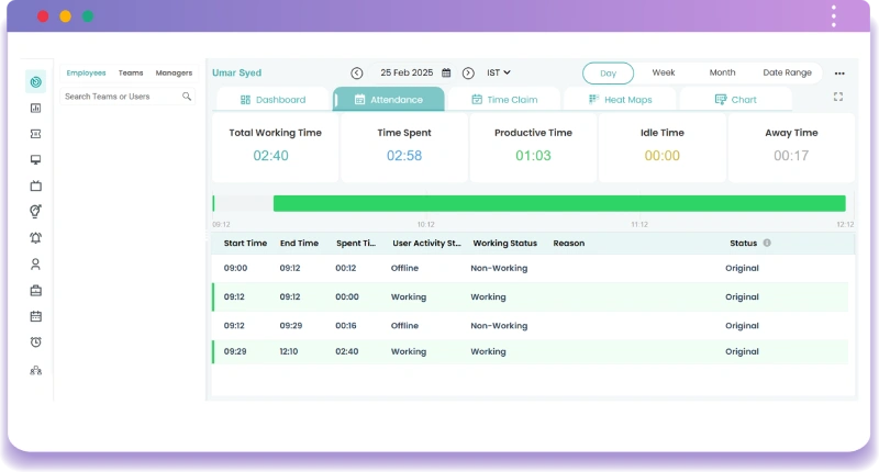 attendance dashboard