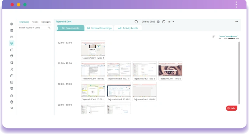 screenshots dashboard