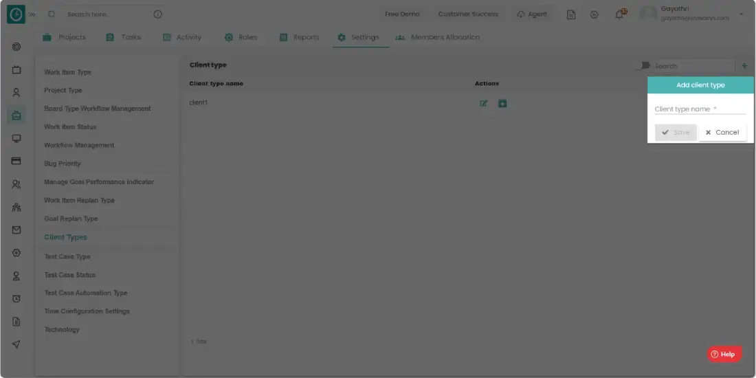 Add client type