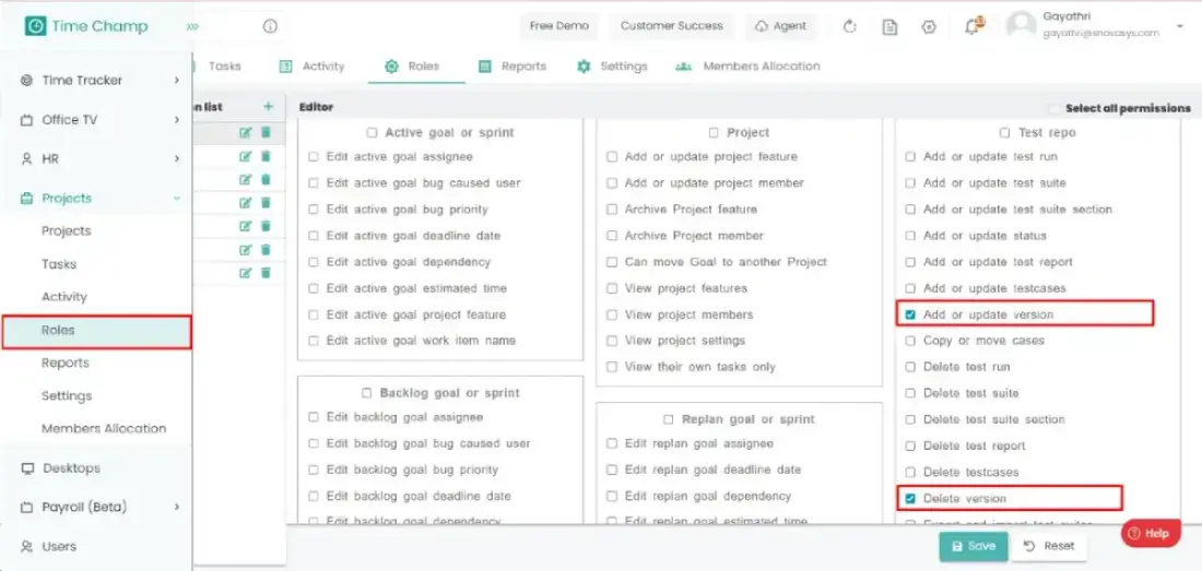 manage the versions