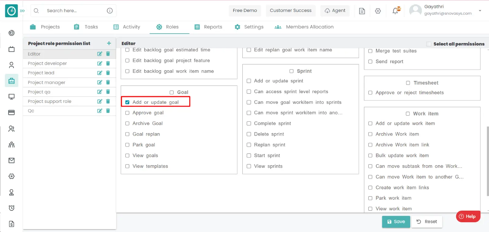 Edit goal documents